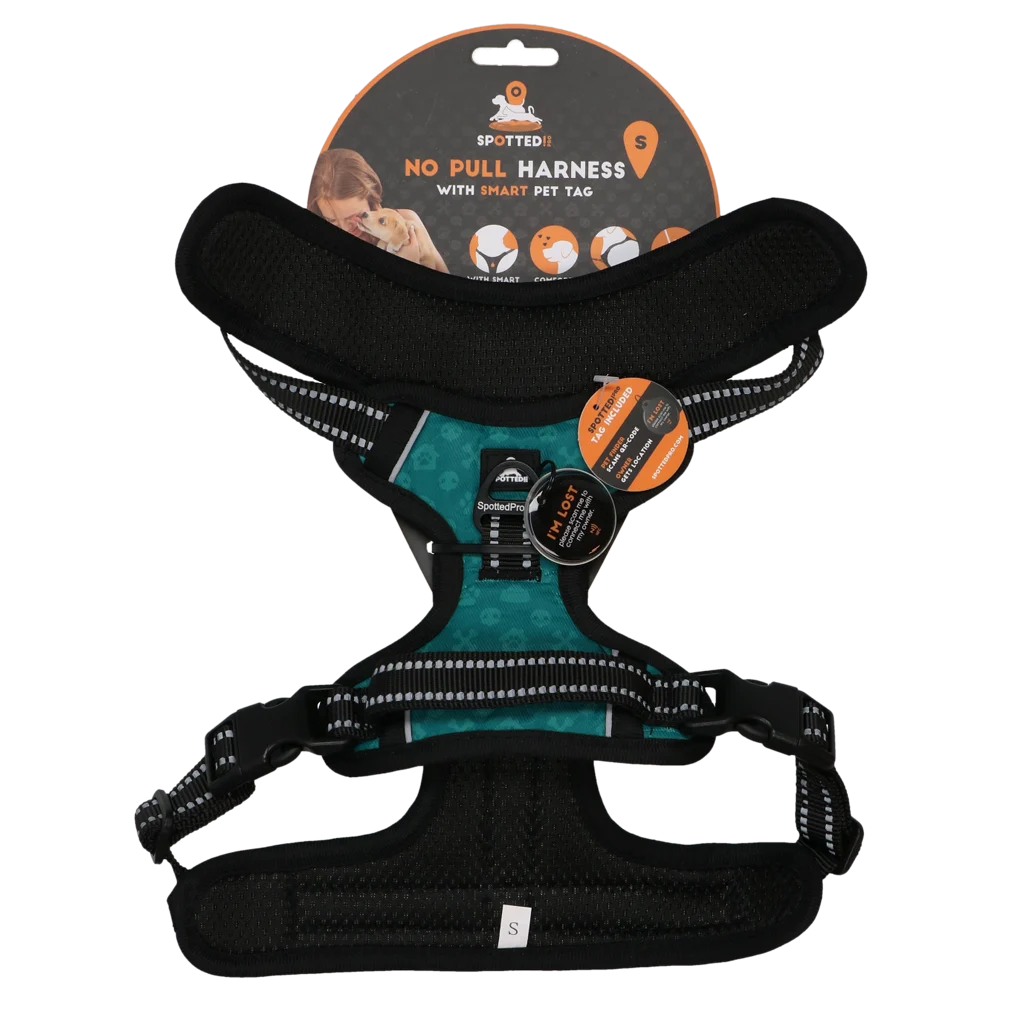 Pettorina anti tiro con maniglia, verde, S – Spotted! Pro No Pull - immagine 1