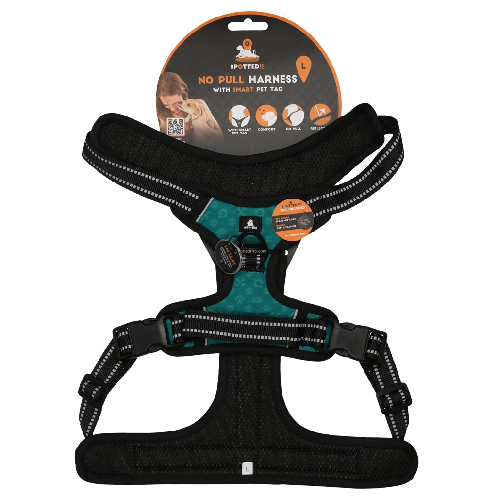 Pettorina anti tiro con maniglia, verde, L – Spotted! Pro No Pull - immagine 1
