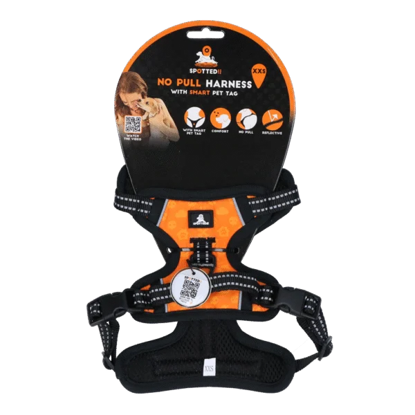Pettorina Antistrappo con Maniglia, Arancione XXS – Spotted! Pro No Pull