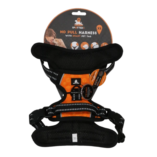 Pettorina per cani anti tiro con maniglia, arancione XS – Spotted! Pro No Pull