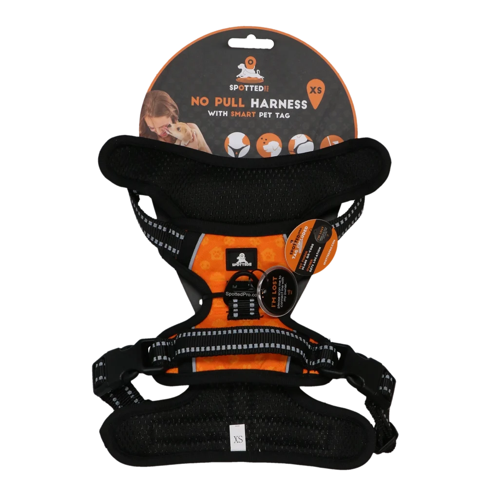 Pettorina per cani anti tiro con maniglia, arancione XS – Spotted! Pro No Pull - immagine 1