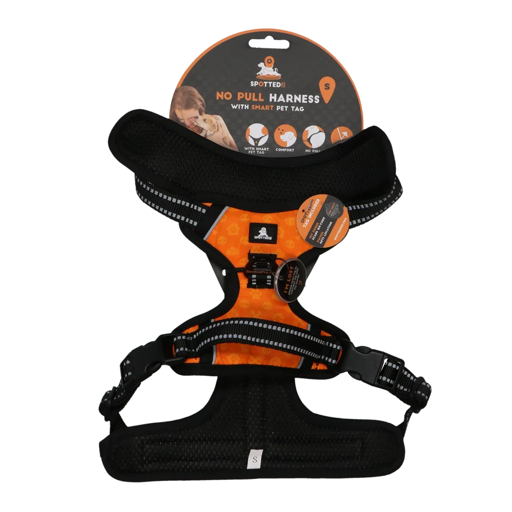 Pettorina anti tiro per cani con maniglia, arancione S – Spotted! Pro No Pull - immagine 1