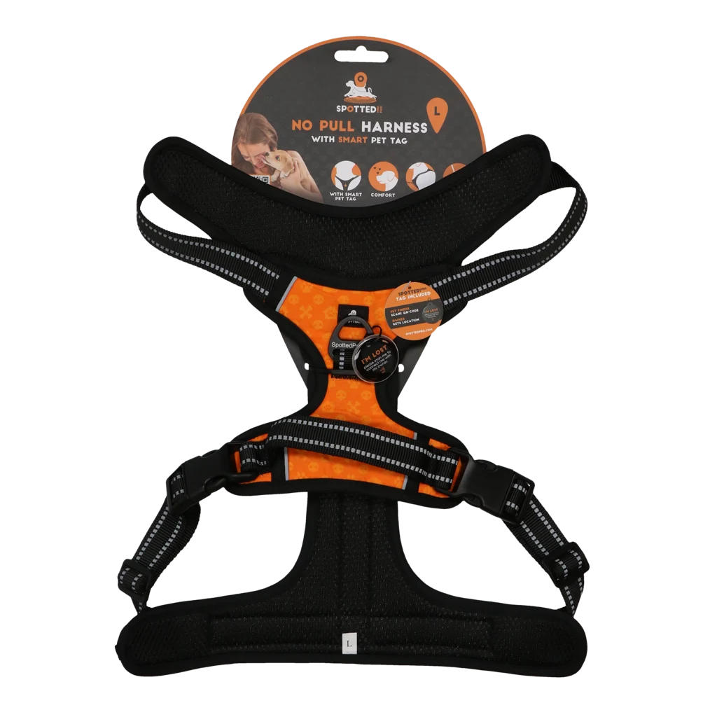 Pettorina anti tiro per cani con maniglia, arancione L – Spotted! Pro No Pull - immagine 1