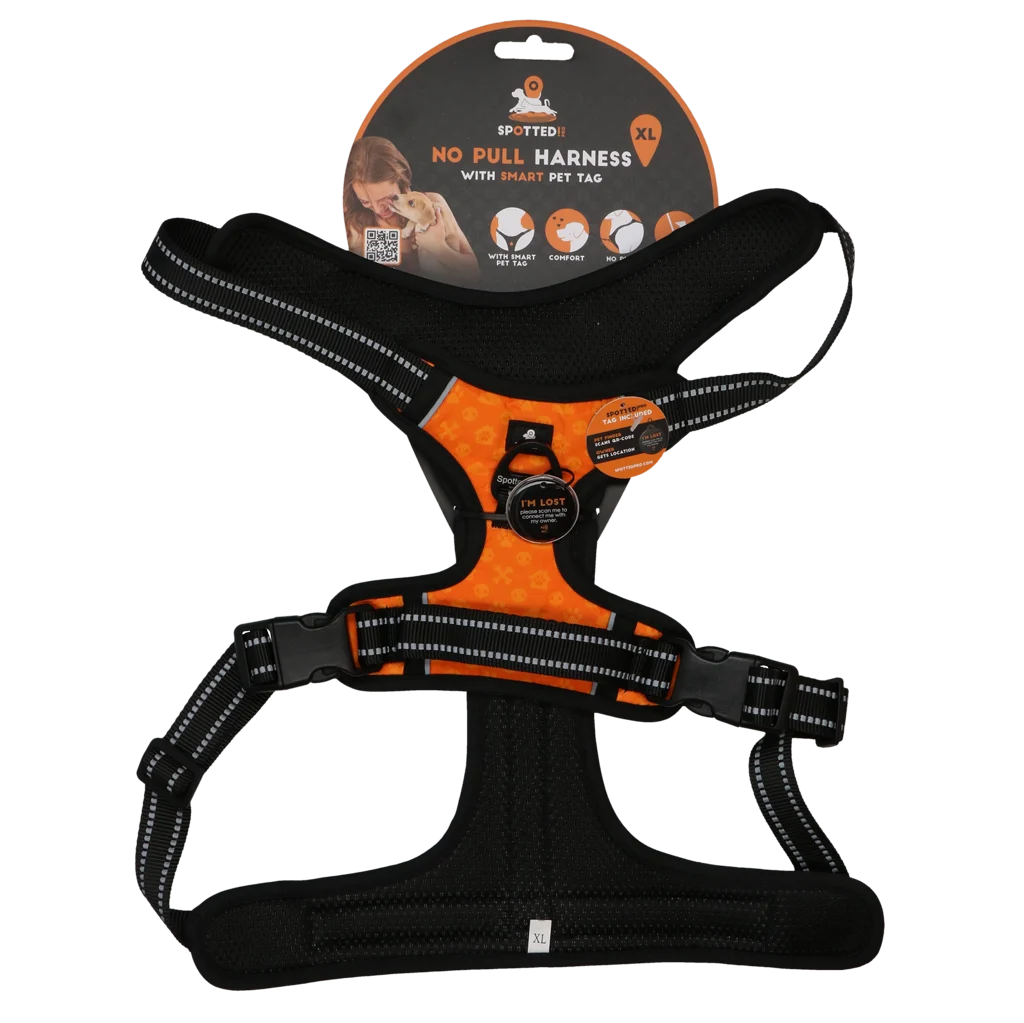 Pettorina per cani anti tiro con maniglia, arancione XL – Spotted! Pro No Pull - immagine 1