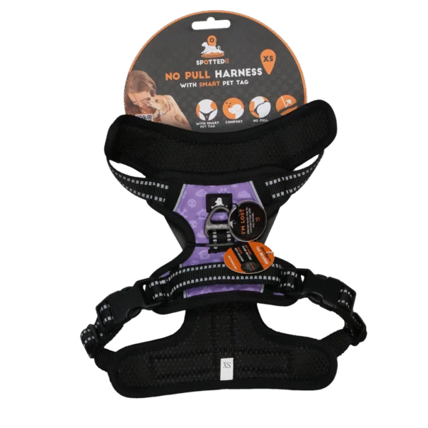 Pettorina anti tiro per cane con maniglia, viola XS – Spotted! Pro No Pull