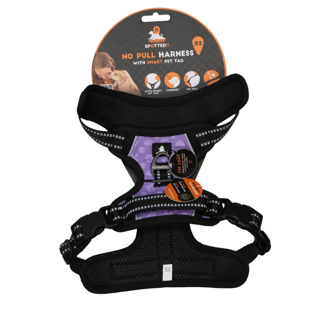 Pettorina anti tiro per cane con maniglia, viola XS – Spotted! Pro No Pull - immagine 1