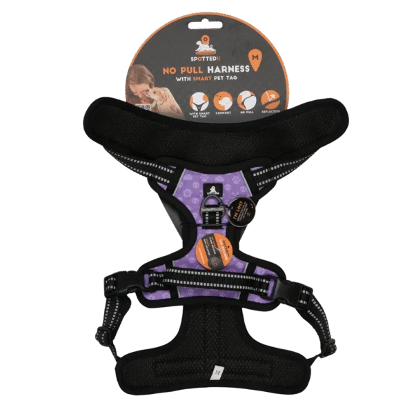 Pettorina anti tiro con maniglia, viola M – Spotted! Pro No Pull