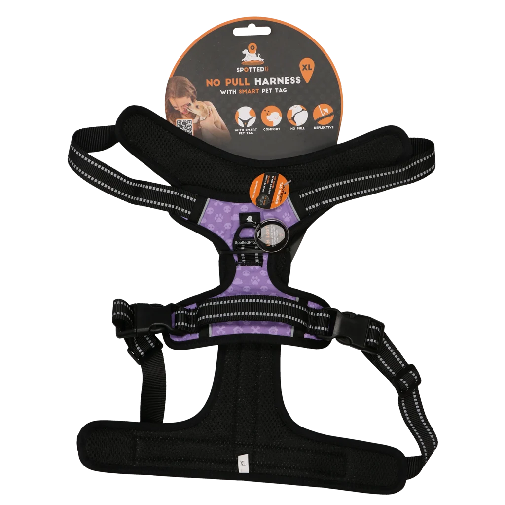 Pettorina antiforza per cani con maniglia, viola XL – Spotted! Pro No Pull - immagine 1