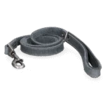 Guinzaglio per cani in pelle con impugnatura imbottita, grigio, 130 x 1,8 cm – Spotted! Pro