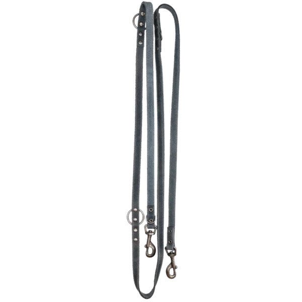 Guinzaglio da addestramento per cani in pelle, grigio, 250 cm x 16 mm – Spotted! Pro