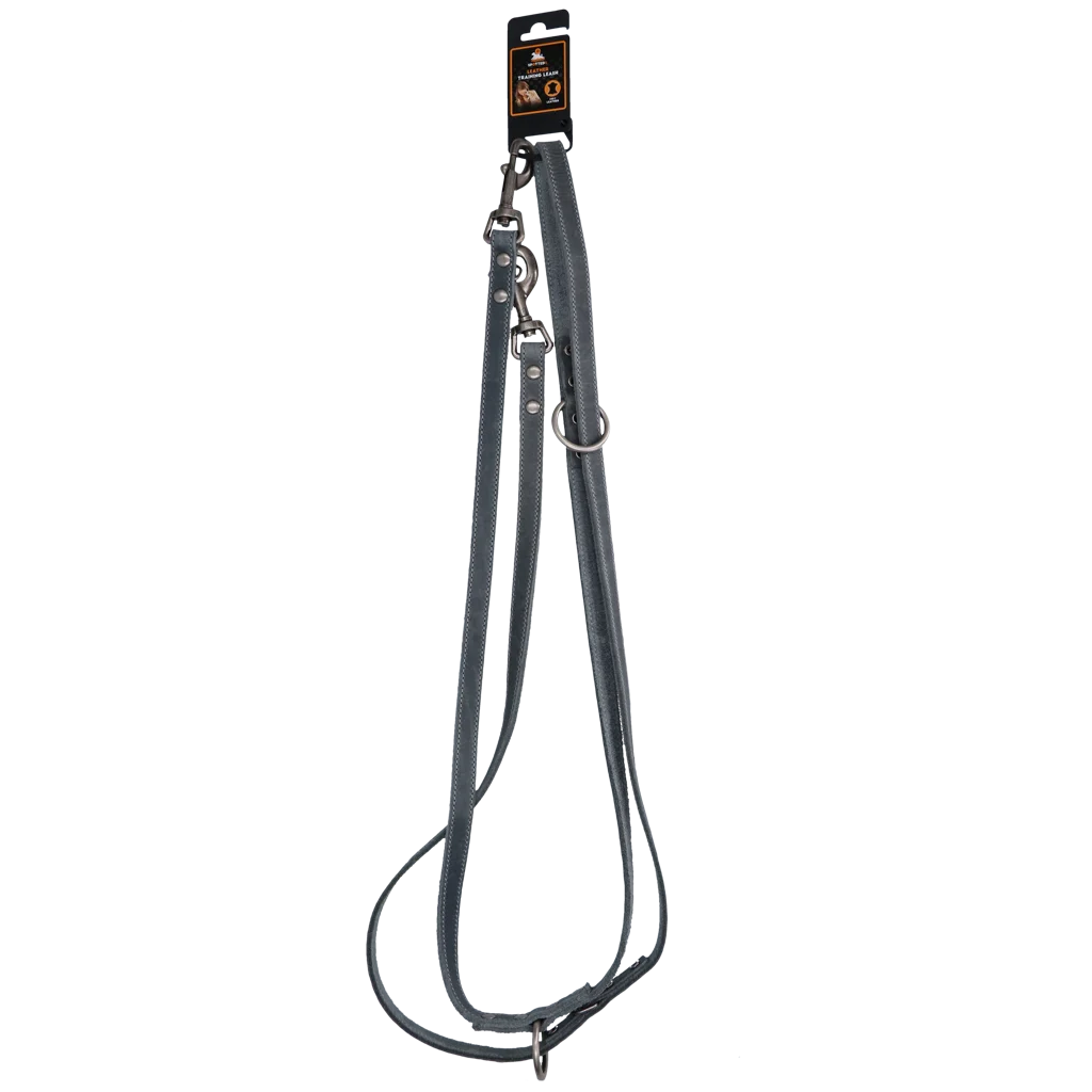 Guinzaglio da addestramento per cani in pelle, grigio, 250 cm x 16 mm – Spotted! Pro - immagine 2