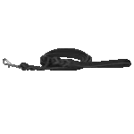 Guinzaglio da esposizione per cani in pelle con moschettone, nero, 180 cm x 16 mm – Spotted! Pro