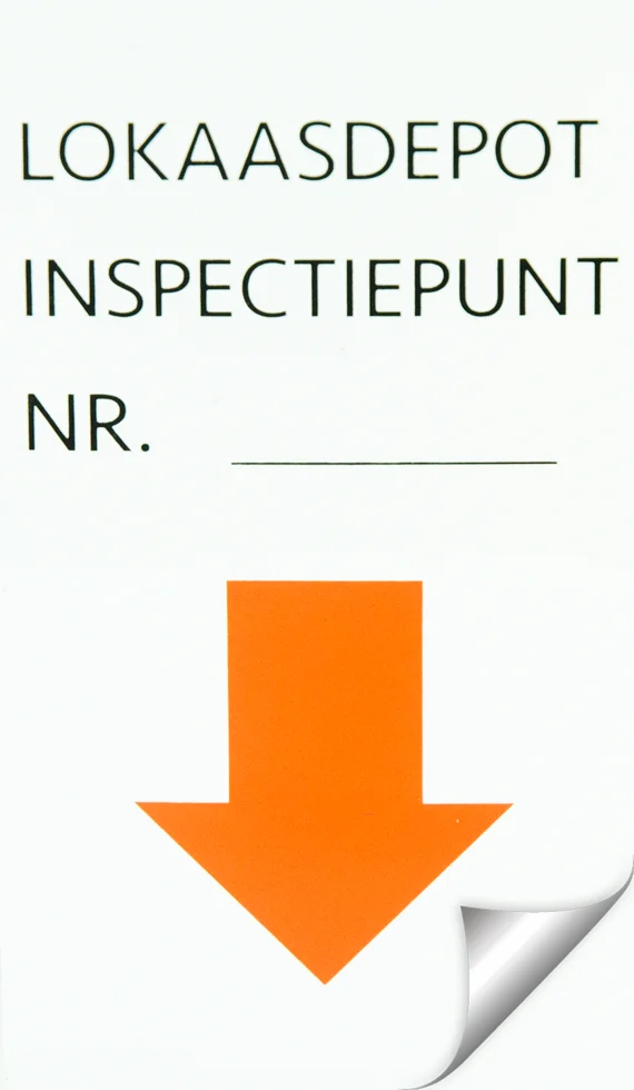 Adesivi per punti di ispezione in vinile idrorepellente, 5 x 9 cm, 100 pezzi – Hofman Pest Control Inspectiepunt - immagine 1