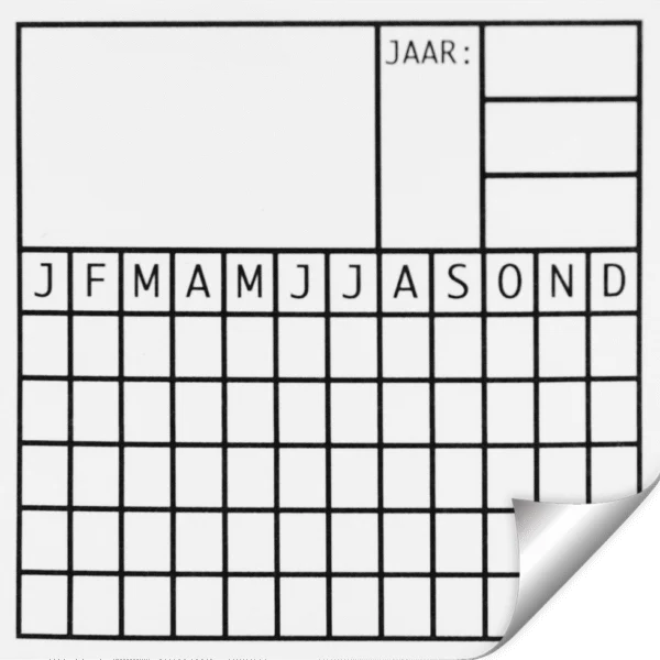 Adesivo datario per date di ispezione, 5 x 5 cm, 10 pezzi – Hofman Pest Control Data