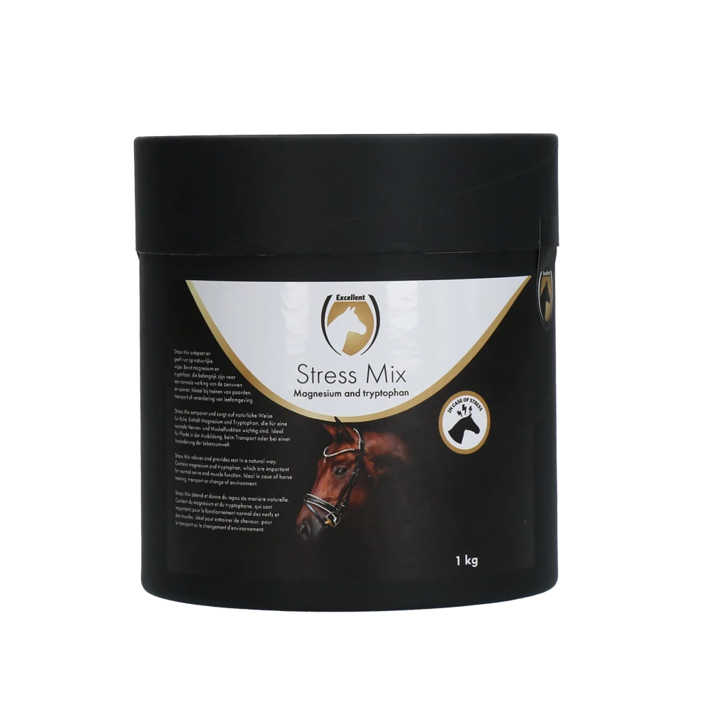 Integratore antistress per cavalli con L triptofano e magnesio, 1 kg – Excellent Horse No Stress Mix - immagine 1