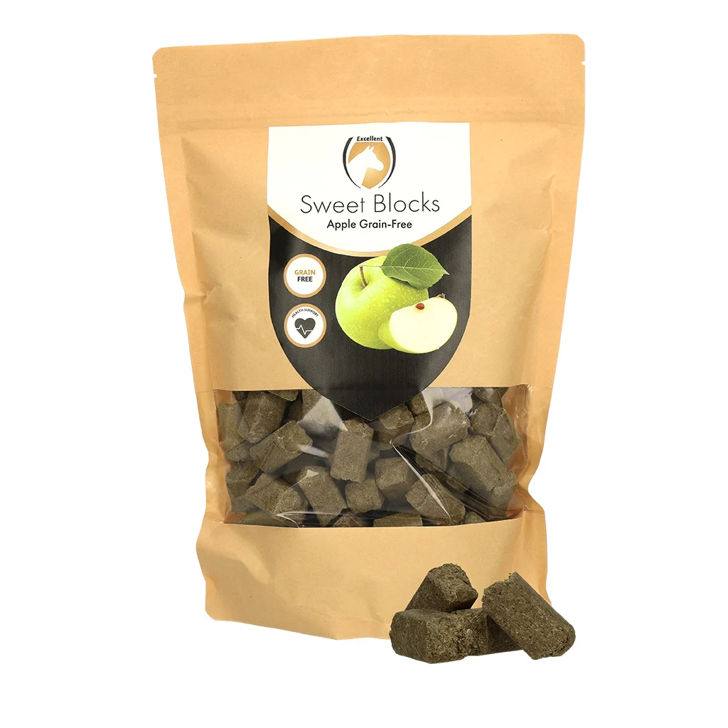 Snack per cavalli alla mela, senza cereali, 1 kg – Excellent Horse Sweet Blocks Grain-Free - immagine 1