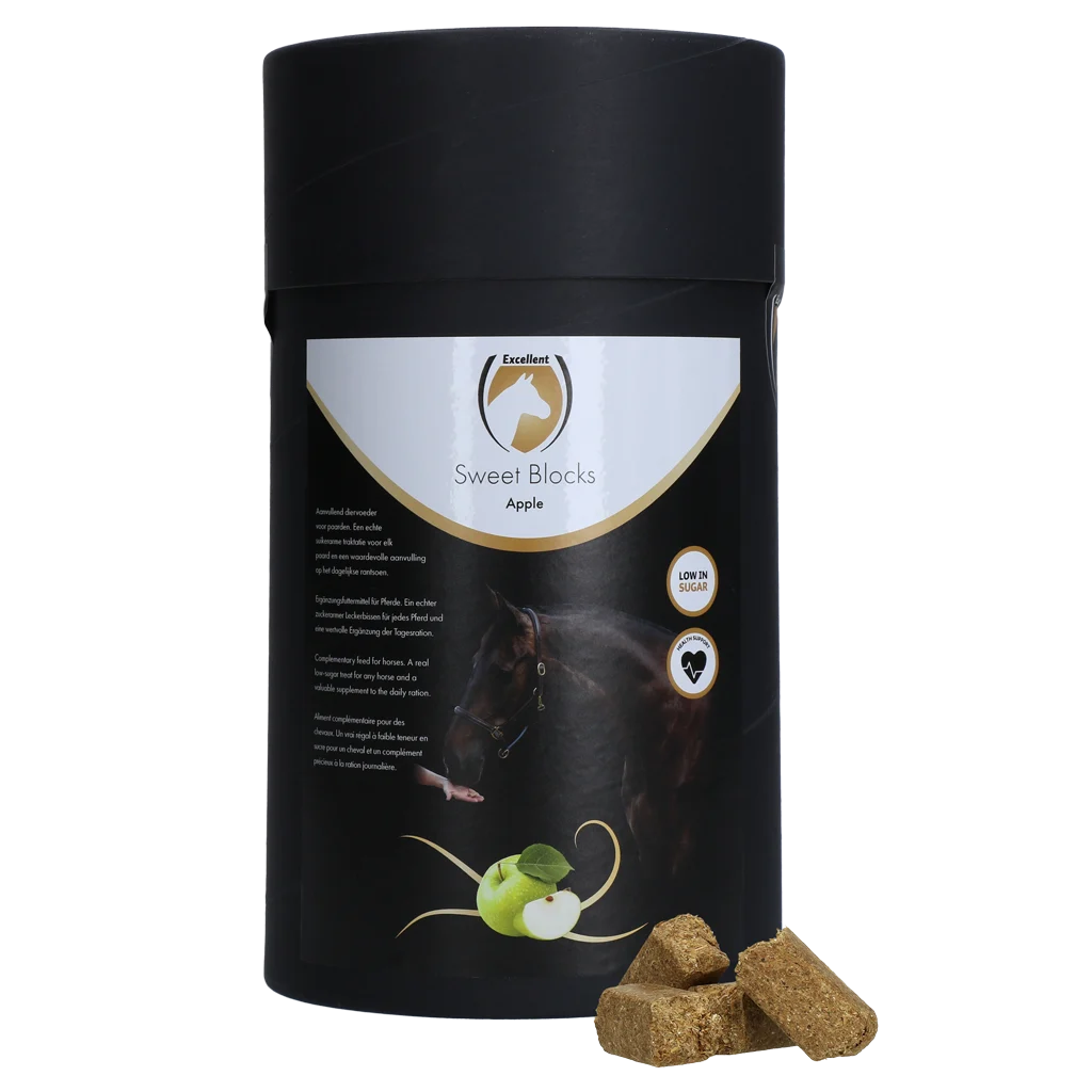 Premietti per cavalli alla mela, a basso contenuto di zuccheri, 3 kg – Excellent Horse Sweet Blocks - immagine 1