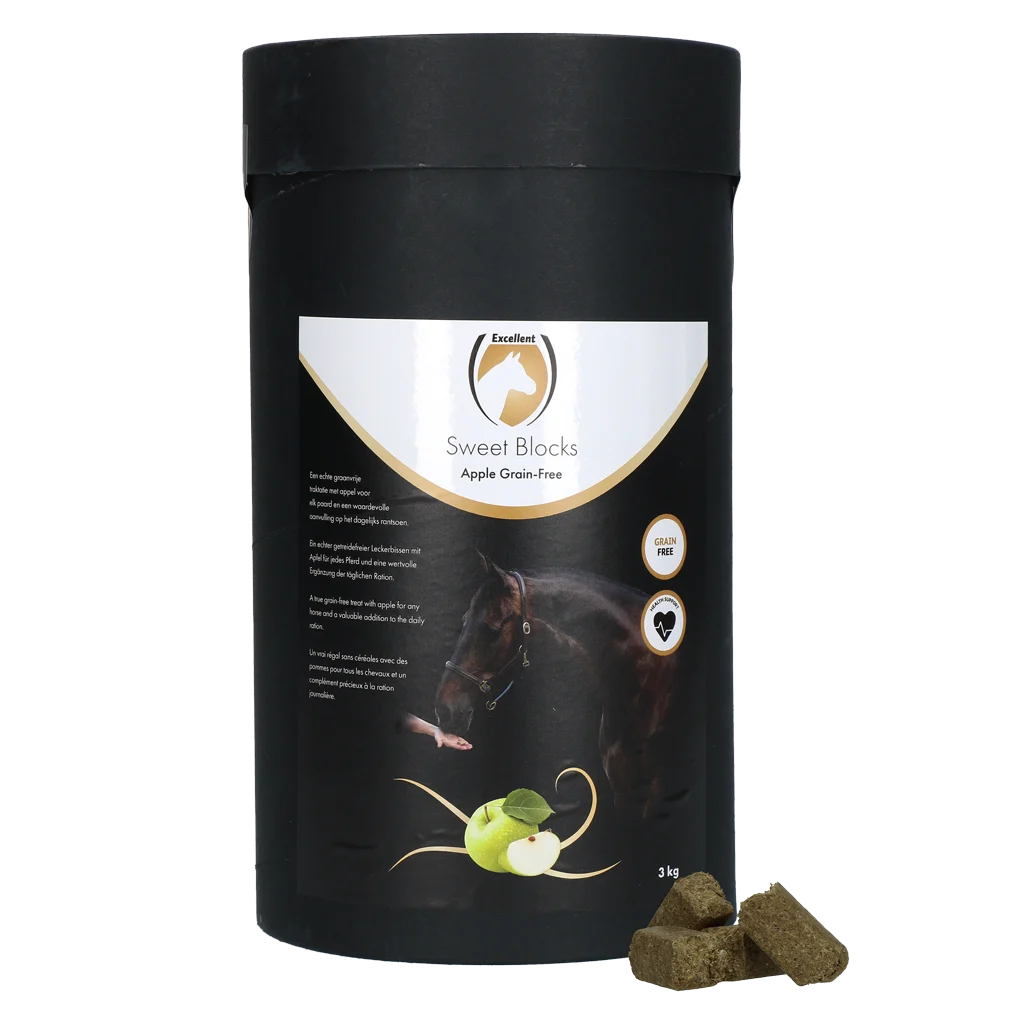 Snack per cavalli alla mela, senza cereali, 3 kg – Excellent Horse Sweet Blocks Grain-Free - immagine 1