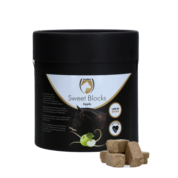 Snack per cavalli alla mela, a basso contenuto di zuccheri, 1,2 kg – Excellent Horse Sweet Blocks