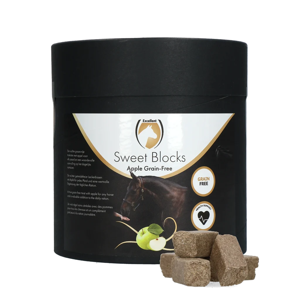 Snack per cavalli alla mela, senza cereali, 1,2 kg – Excellent Horse Sweet Blocks Grain-Free - immagine 1