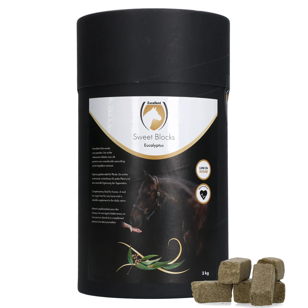 Snack per cavalli all’eucalipto, a basso contenuto di zuccheri, 3 kg – Excellent Horse Sweet Blocks - immagine 1