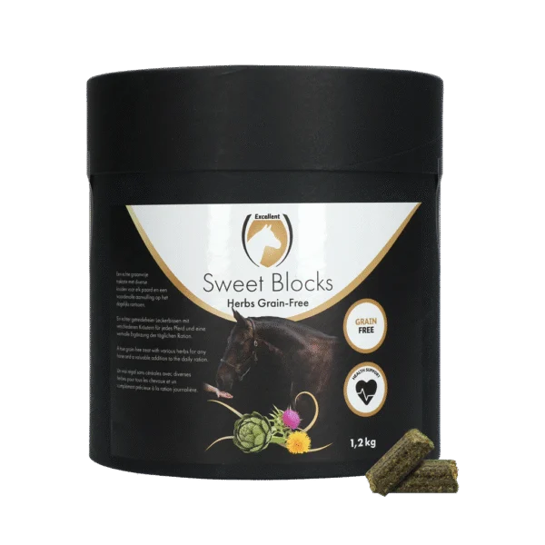 Snack per cavalli alle erbe, senza cereali, 1,2 kg – Excellent Horse Sweet Blocks Grain-Free
