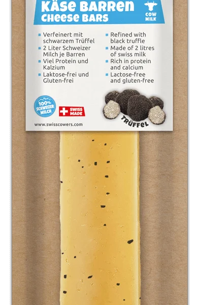 Bastoncino di formaggio per cani al tartufo nero, misura L – SwissCowers Cheese Bars Truffle L