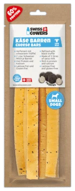 Bastoncino da masticare al formaggio per cani con tartufo nero, taglia S – SwissCowers Cheese Bars Truffle S