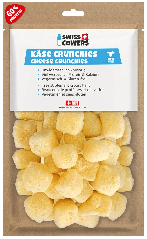 Snack al formaggio per cani, croccanti, 28 premi – SwissCowers Cheese Crunchies Original - immagine 1