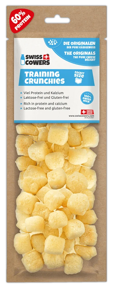 Snack al formaggio per l’addestramento dei cani, 30 premietti – SwissCowers Cheese Crunchies Training Original - immagine 1