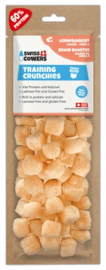 Snack da addestramento per cani al formaggio con olio di salmone, 30 premi – SwissCowers Cheese Crunchies Training Brain Booster