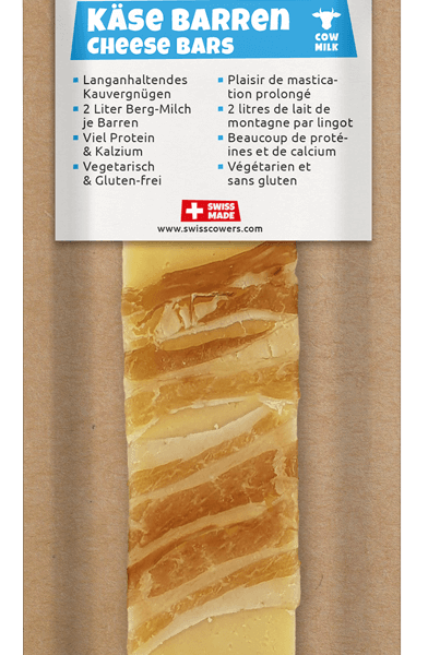 Bastoncino di formaggio per cani al bacon, senza lattosio – SwissCowers Cheese Bars Bacon L