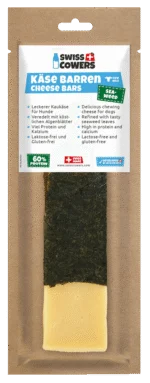 Barretta al formaggio per cani con alghe, senza lattosio – SwissCowers Cheese Bars Seaweed L