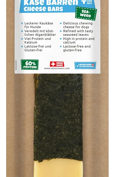 Barretta al formaggio per cani con alghe, senza lattosio – SwissCowers Cheese Bars Seaweed L