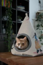 Tenda a tipi per gatti con cuscino, 42 x 56 cm – Takara Tipi Cherry Blossom - immagine 2