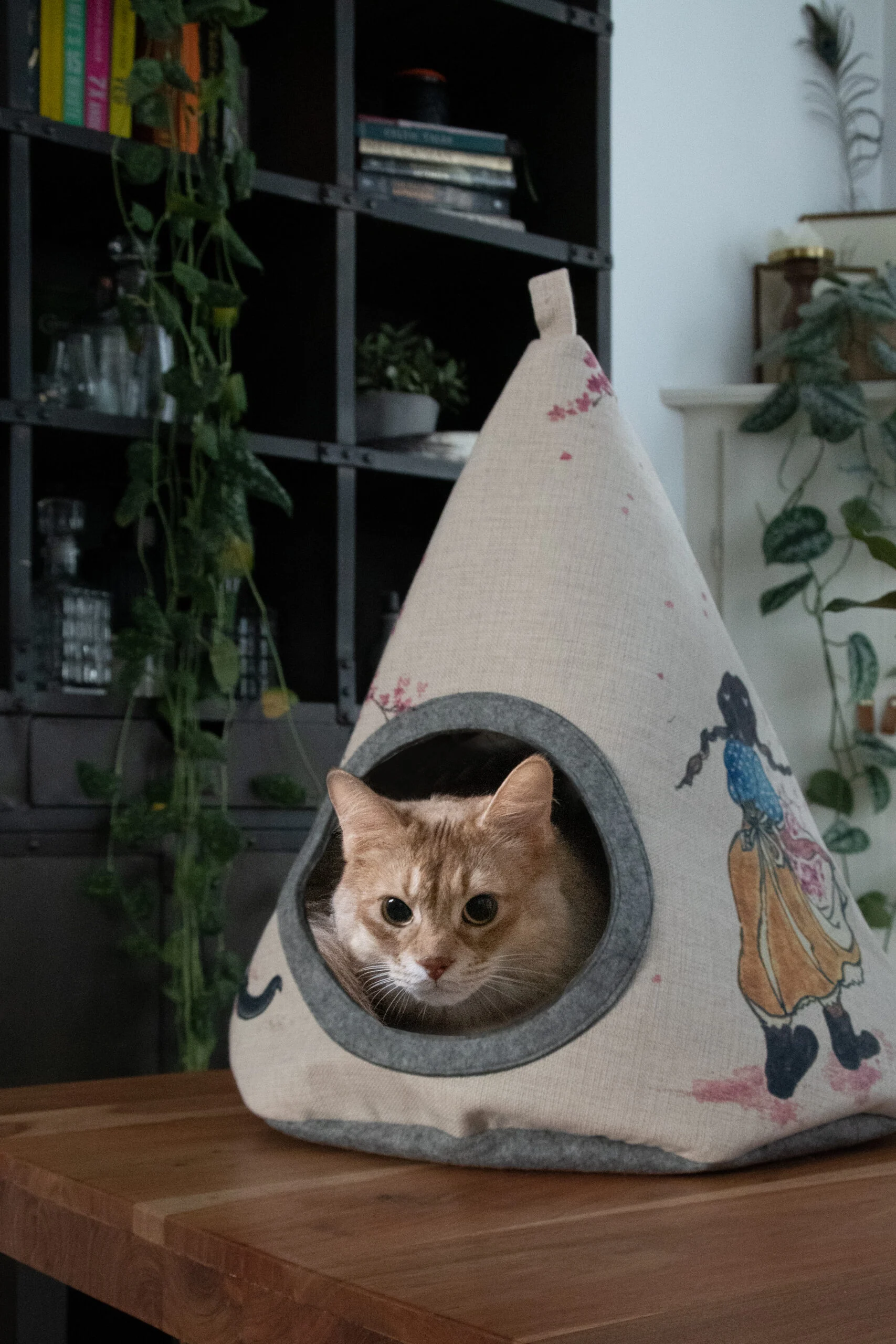 Tenda a tipi per gatti con cuscino, 42 x 56 cm – Takara Tipi Cherry Blossom - immagine 2