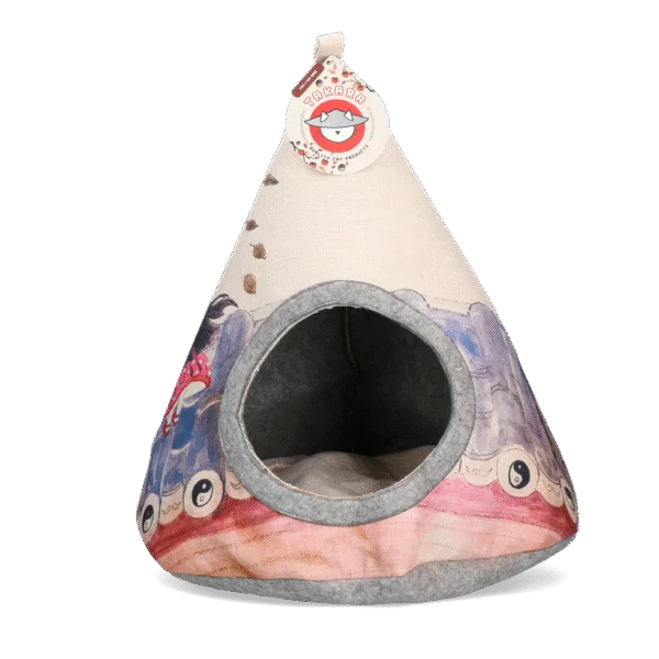 Tenda a tipi per gatti con cuscino, 42 x 56 cm – Takara Tipi Yin Yang