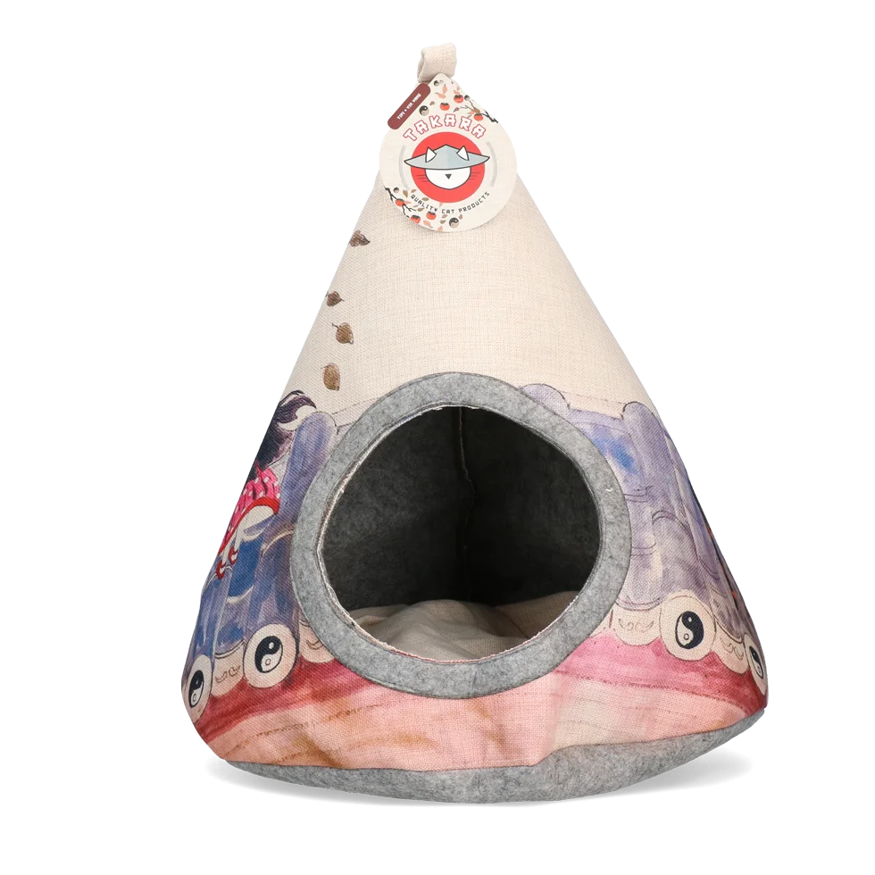 Tenda a tipi per gatti con cuscino, 42 x 56 cm – Takara Tipi Yin Yang - immagine 1
