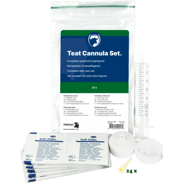 Set di cannule per capezzoli con 24 cannule e 24 salviette disinfettanti