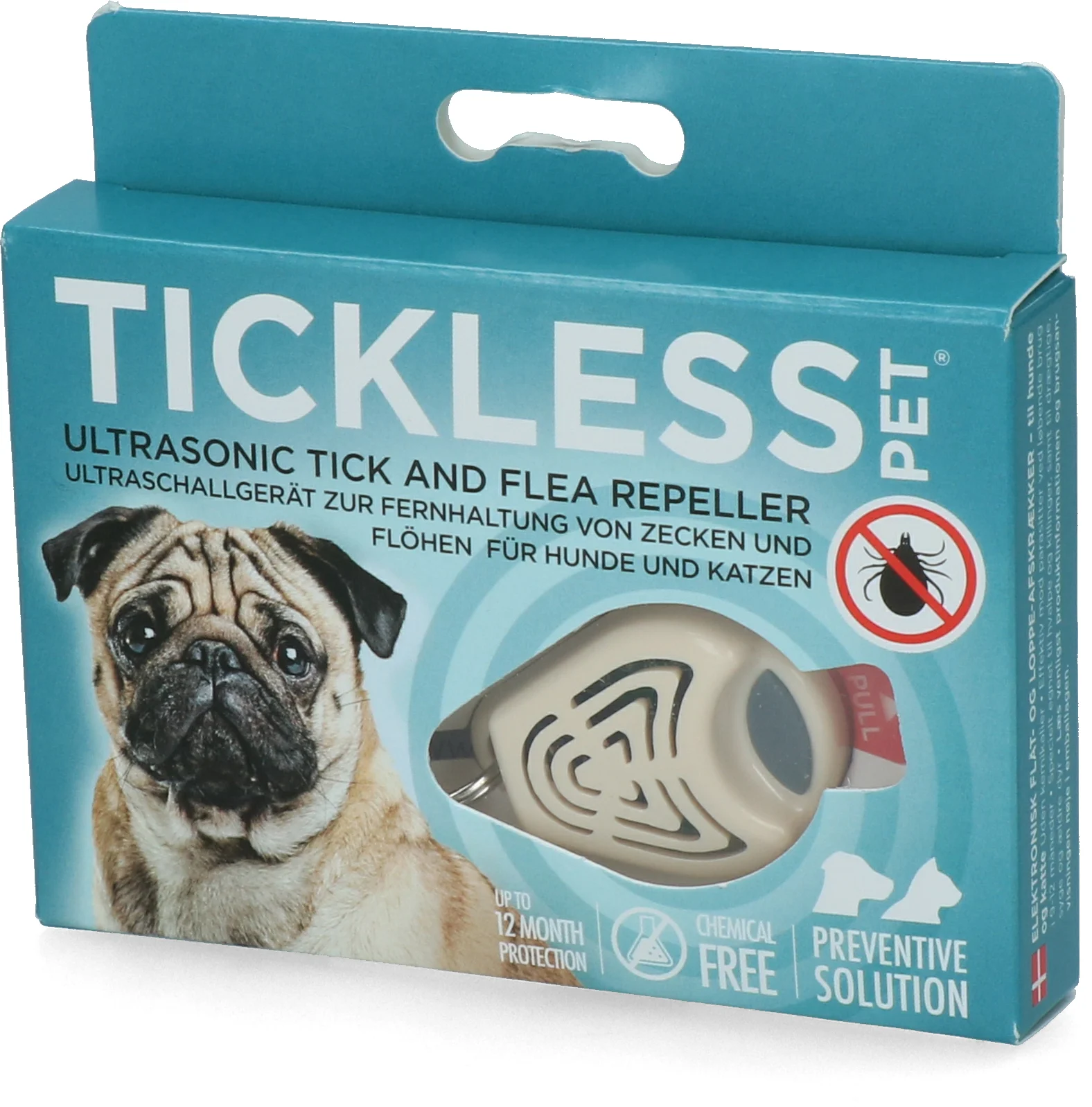 Dispositivo repellente per zecche e pulci per cani e gatti a ultrasuoni, Beige – Tickless Pet - immagine 2