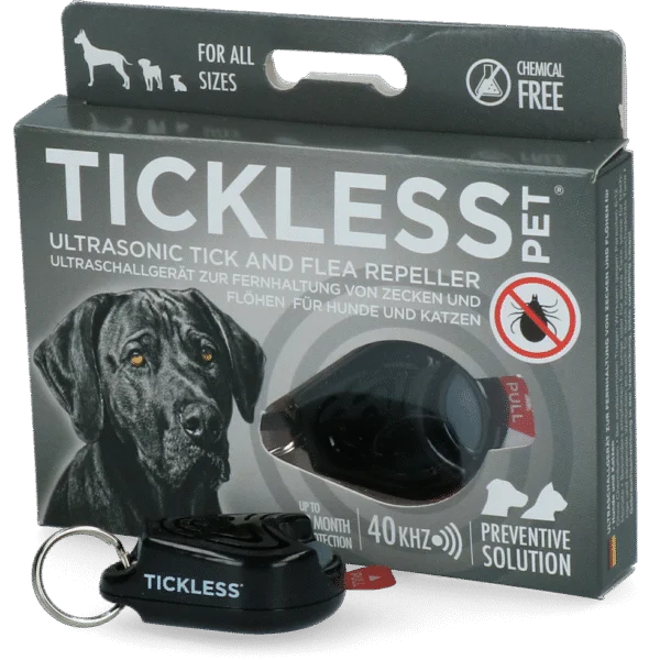Repellente per zecche e pulci per cani e gatti a ultrasuoni, nero – Tickless Pet