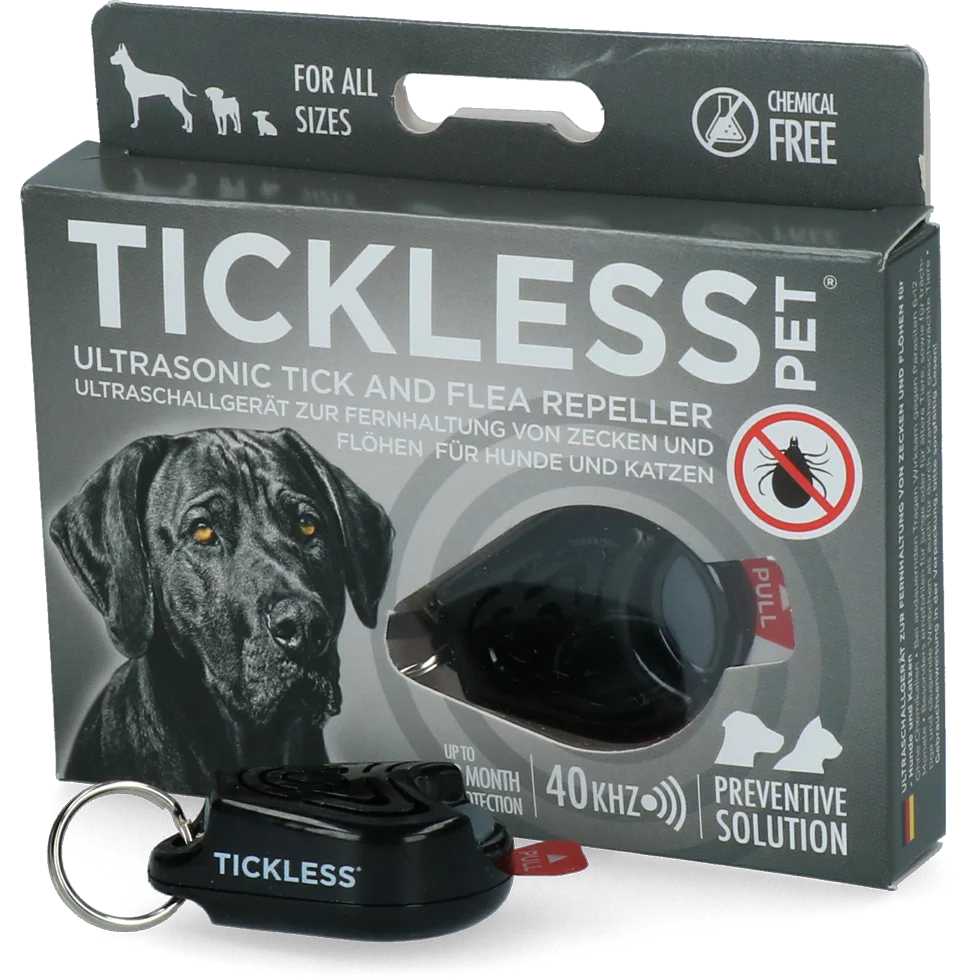 Repellente per zecche e pulci per cani e gatti a ultrasuoni, nero – Tickless Pet - immagine 1