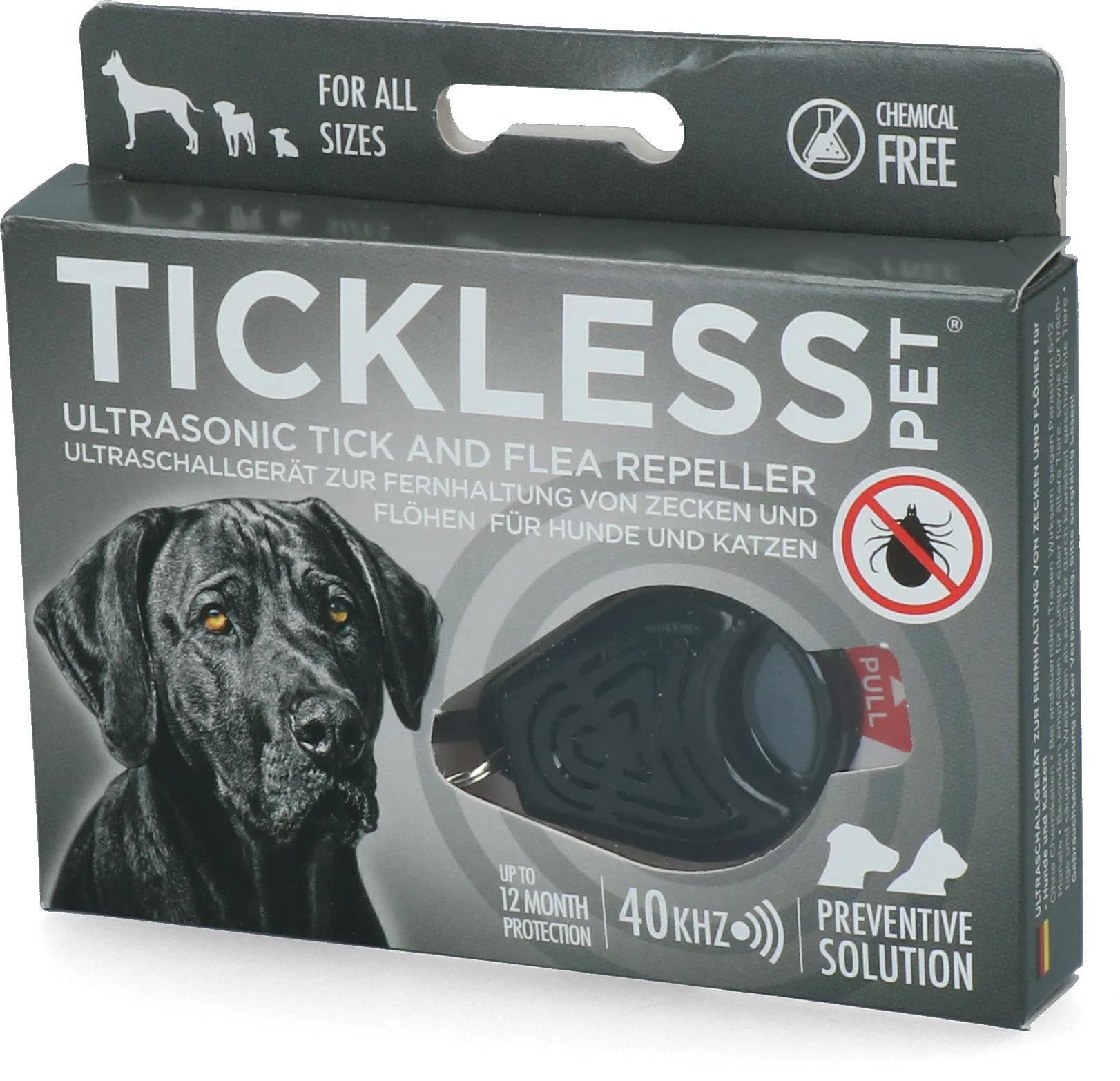 Repellente per zecche e pulci per cani e gatti a ultrasuoni, nero – Tickless Pet - immagine 2