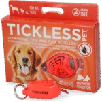 Repellente per zecche e pulci per cani e gatti a ultrasuoni, arancione – Tickless Pet
