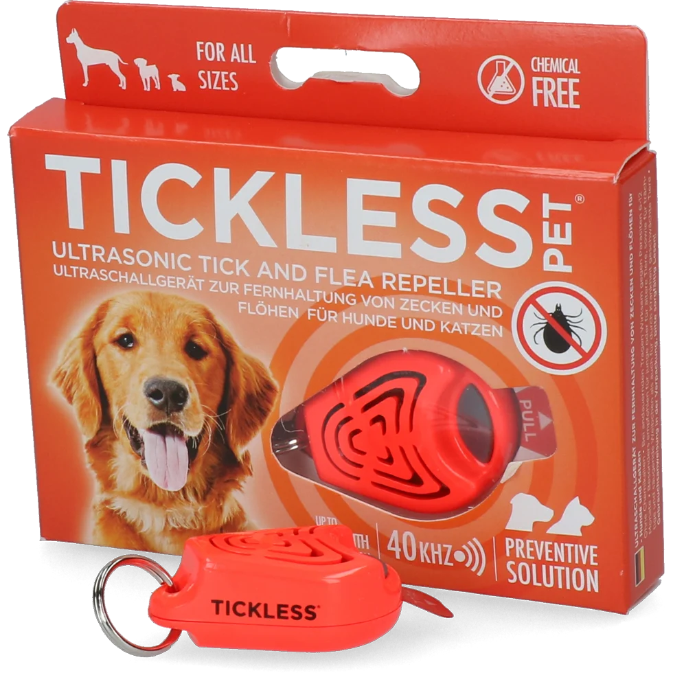 Repellente per zecche e pulci per cani e gatti a ultrasuoni, arancione – Tickless Pet - immagine 1