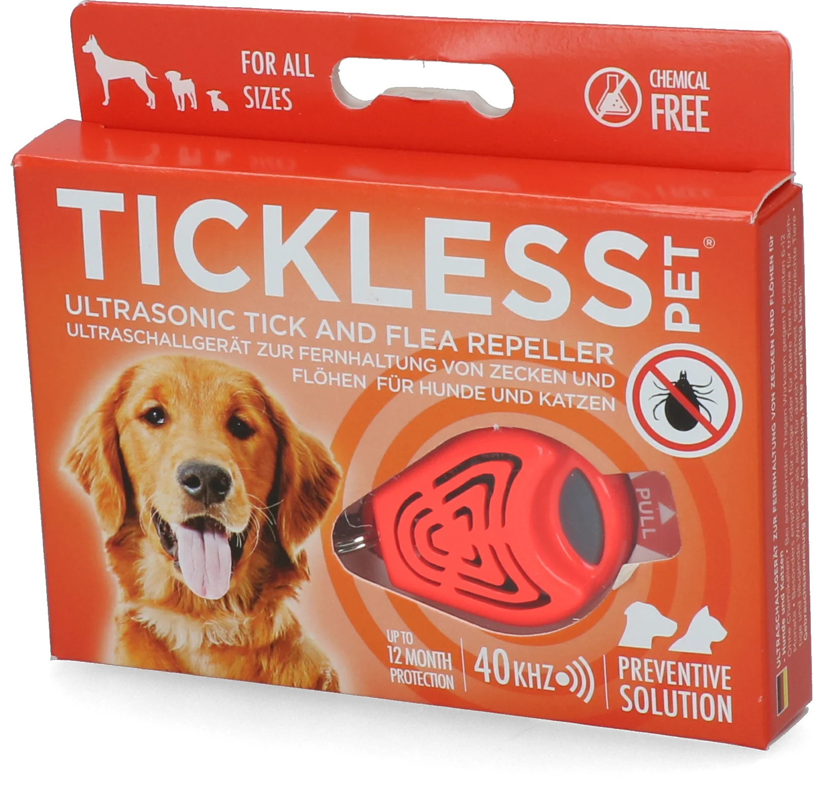 Repellente per zecche e pulci per cani e gatti a ultrasuoni, arancione – Tickless Pet - immagine 2