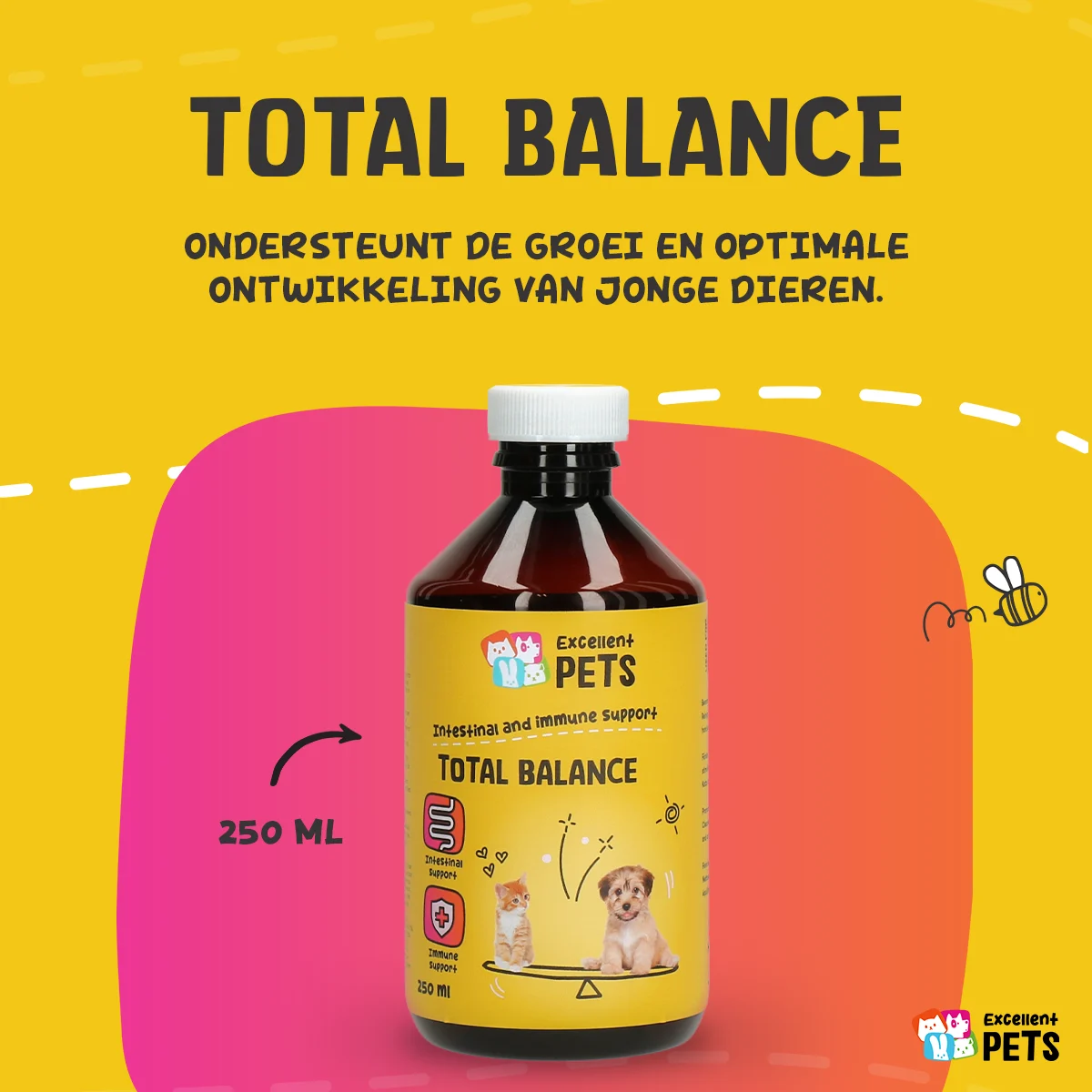 Mangime complementare liquido per cani e gatti, 250 ml – Excellent Pets Total Balance - immagine 2