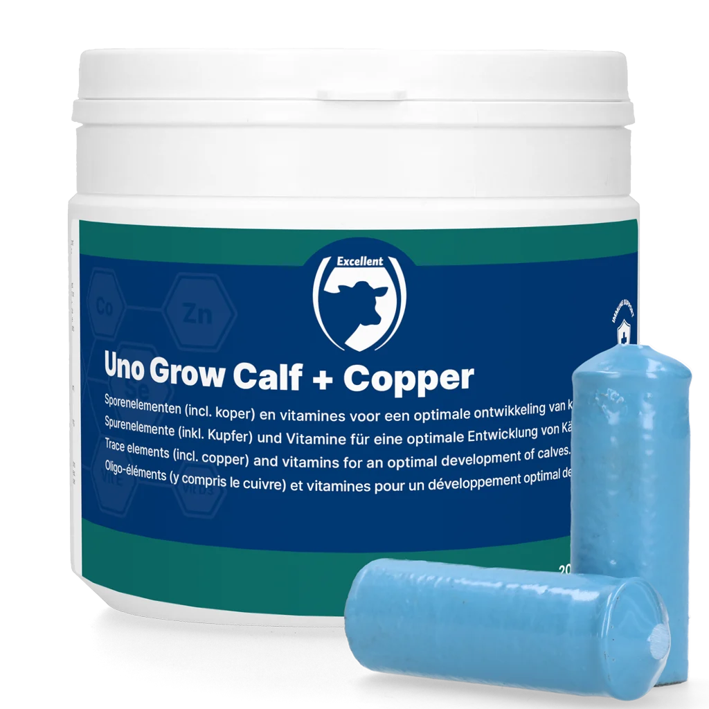 Bolo minerale con rame per vitelli, 20 x 40,5 g – Excellent Uno Grow Calf + Copper - immagine 1