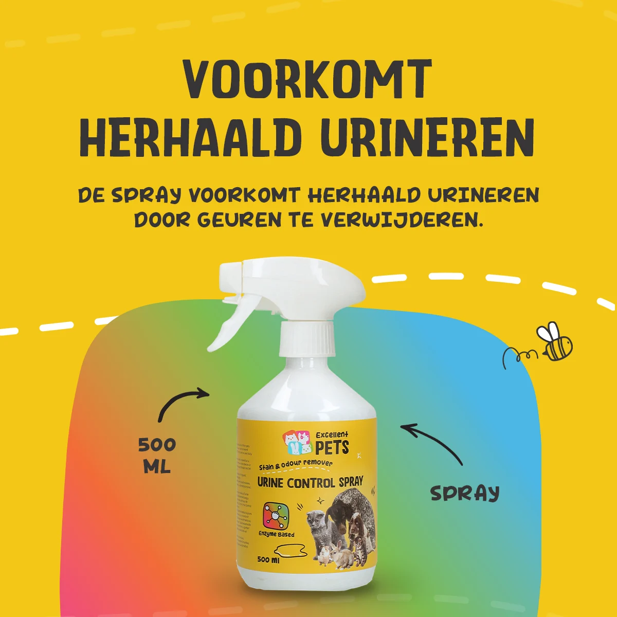 Spray per macchie e odori di urina 500 ml – Excellent Pets Urine Control Spray - immagine 4