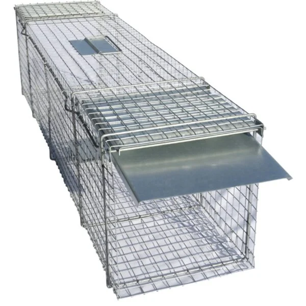 Trappola a tunnel in acciaio zincato per faine e ratti, 122 x 29 x 32 cm – Hofman Pest Control
